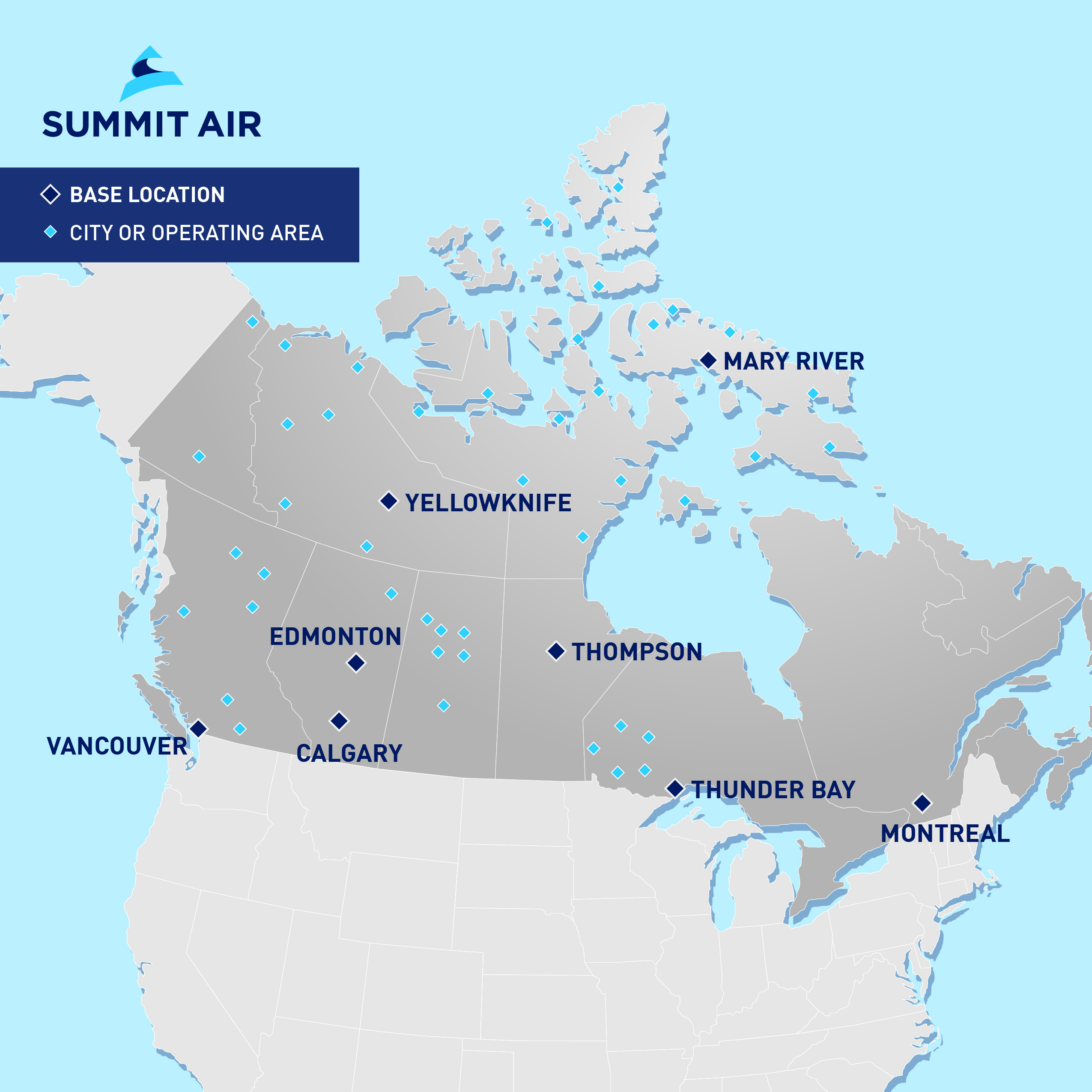 Summit Air locations map